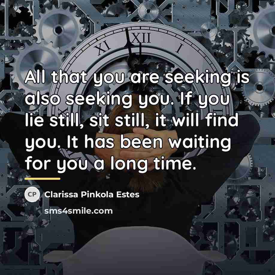 “All that you are seeking is also seeking you. If…” quote by Clarissa Pinkola Estes