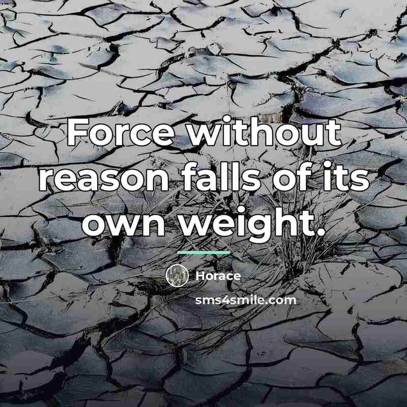 “Force without reason falls of its own weight.…” quote by Horace