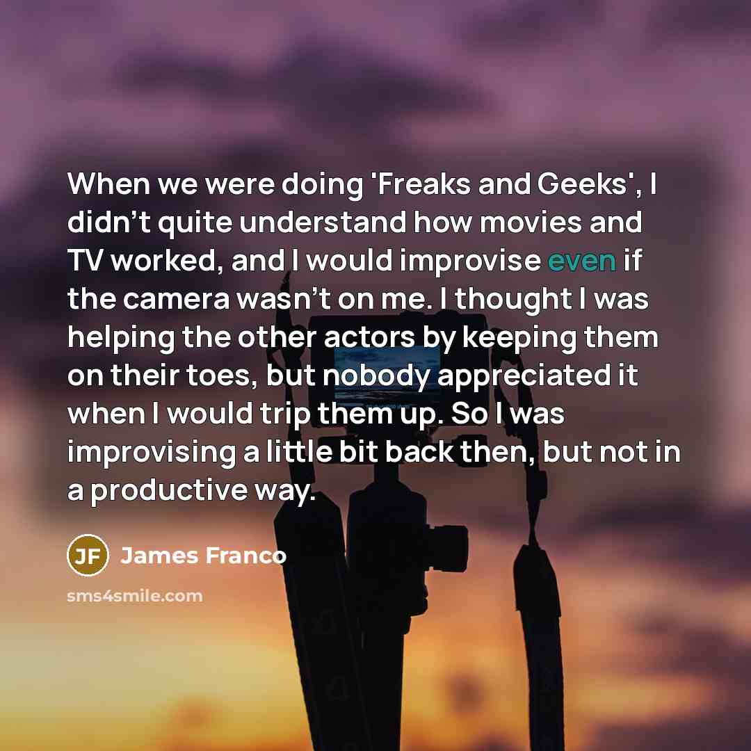 “When we were doing 'Freaks and Geeks', I didn't quite…” quote by James Franco
