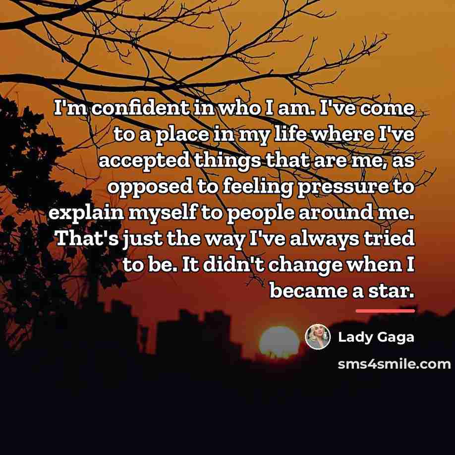 “I'm confident in who I am. I've come to a…” quote by Lady Gaga