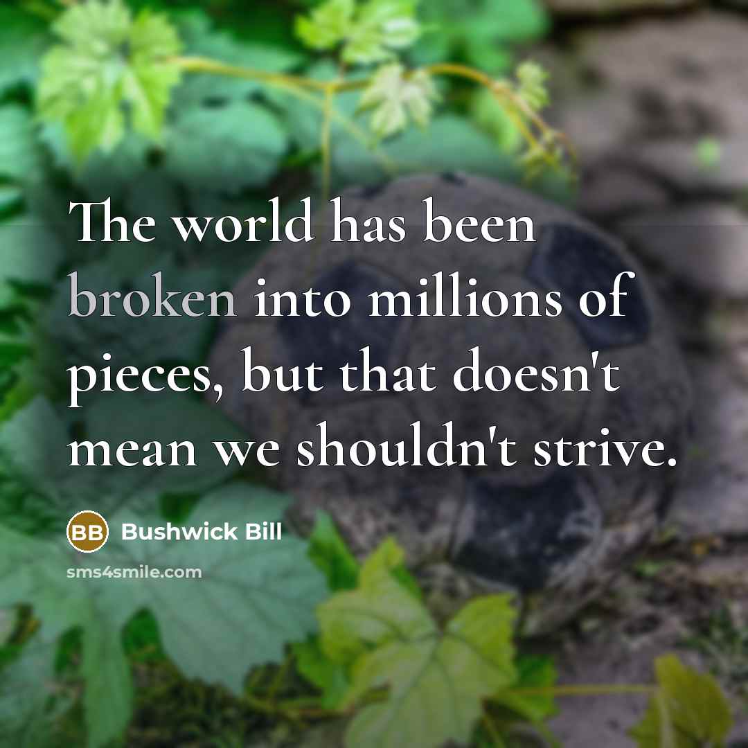 “The world has been broken into millions of pieces, but…” quote by Bushwick Bill