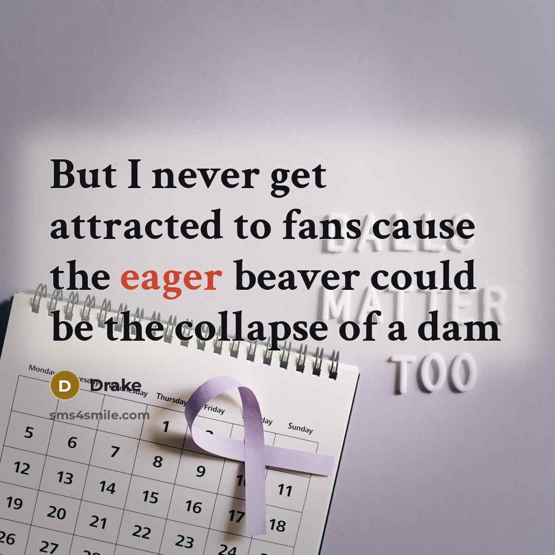 “But I never get attracted to fans cause the eager…” quote by Drake
