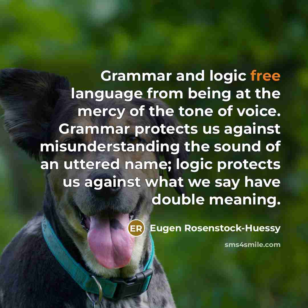“Grammar and logic free language from being at the mercy…” quote by Eugen Rosenstock-Huessy