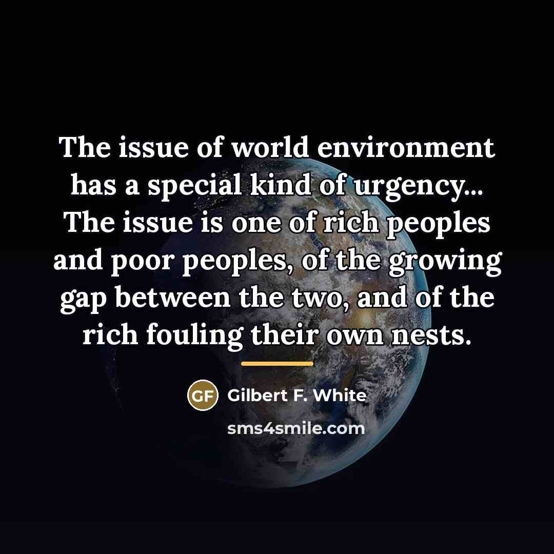 “The issue of world environment has a special kind of…” quote by Gilbert F. White