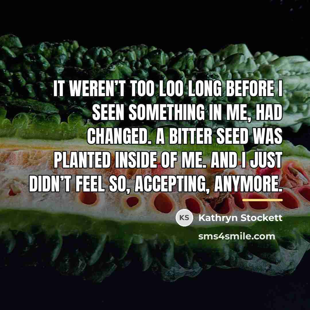 “It weren’t too loo long before I seen something in…” quote by Kathryn Stockett