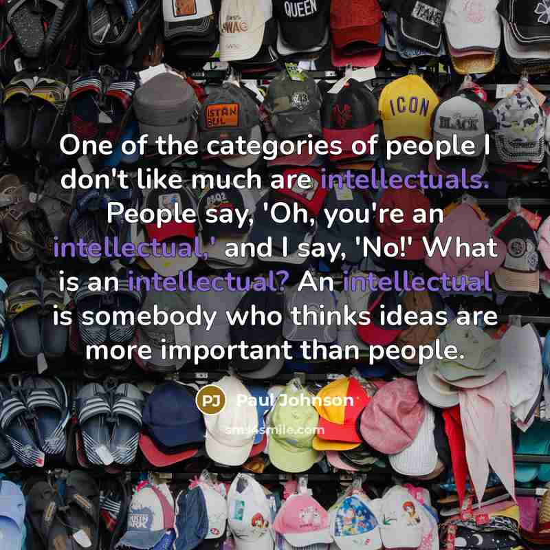 “One of the categories of people I don't like much…” quote by Paul Johnson