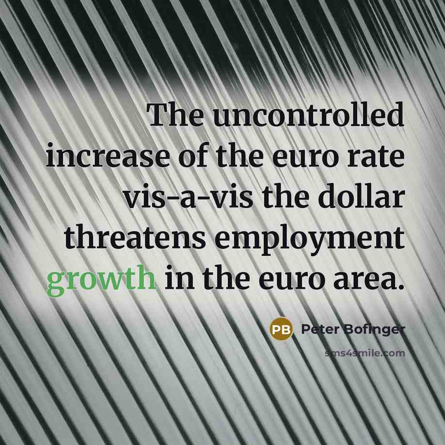 “The uncontrolled increase of the euro rate vis-a-vis the dollar…” quote by Peter Bofinger