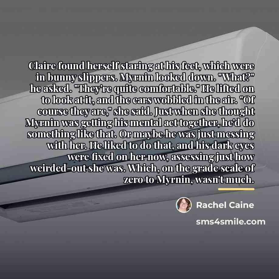 “Claire found herself staring at his feet, which were in…” quote by Rachel Caine