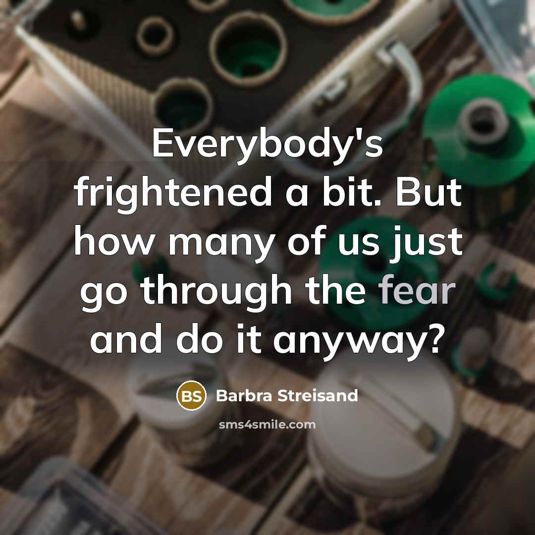 “Everybody's frightened a bit. But how many of us just…” quote by Barbra Streisand