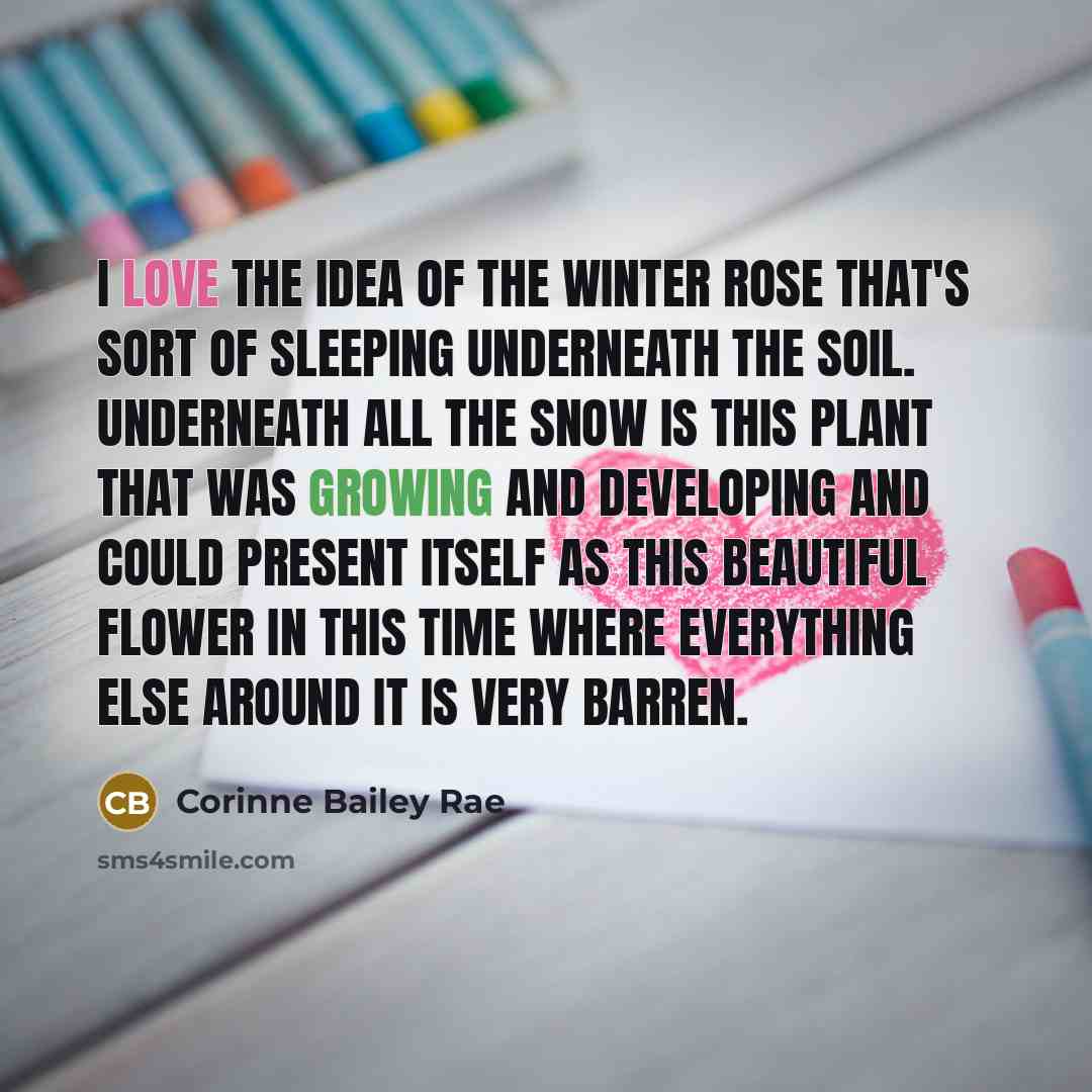 “I love the idea of the winter rose that's sort…” quote by Corinne Bailey Rae