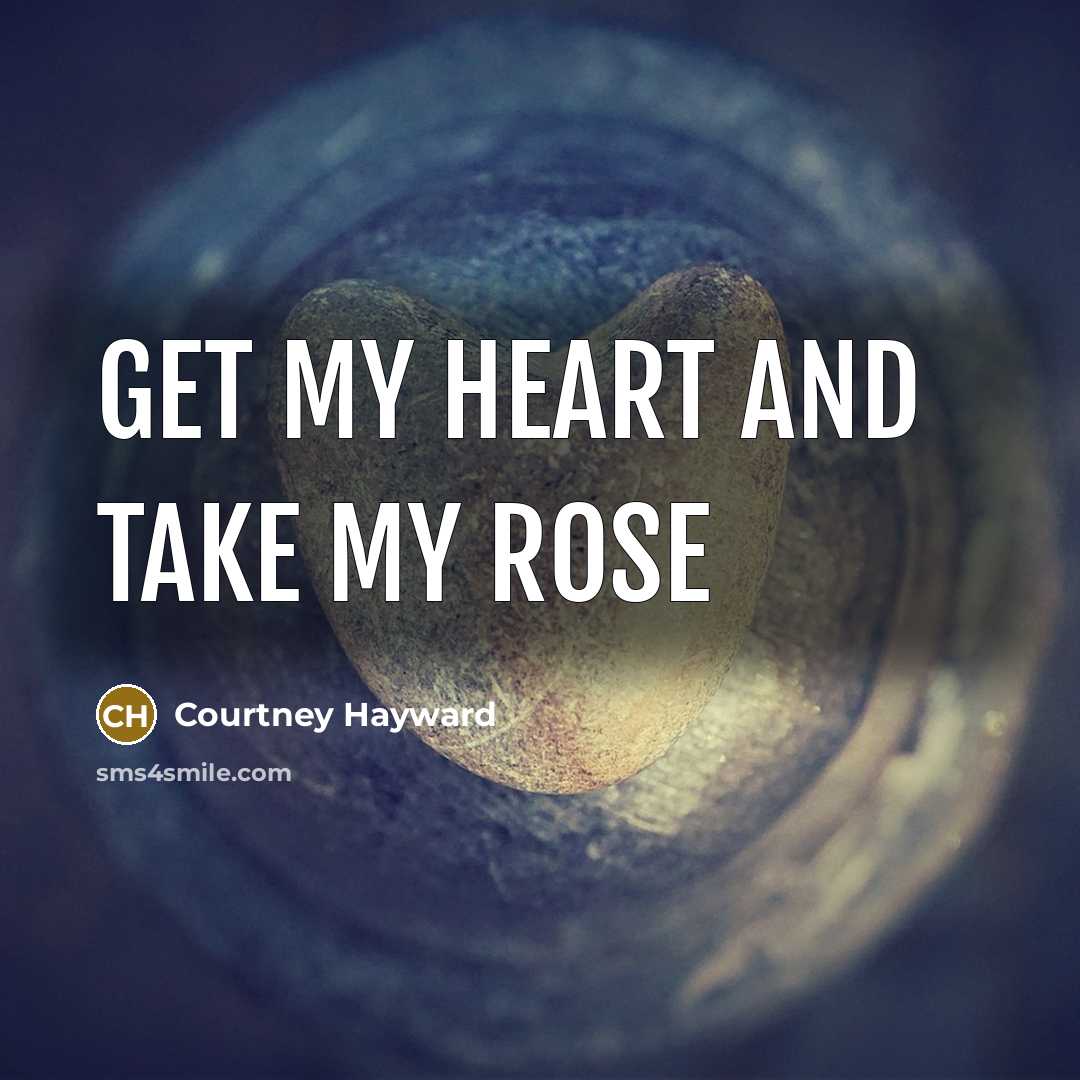 “Get my heart and take my rose…” quote by Courtney Hayward