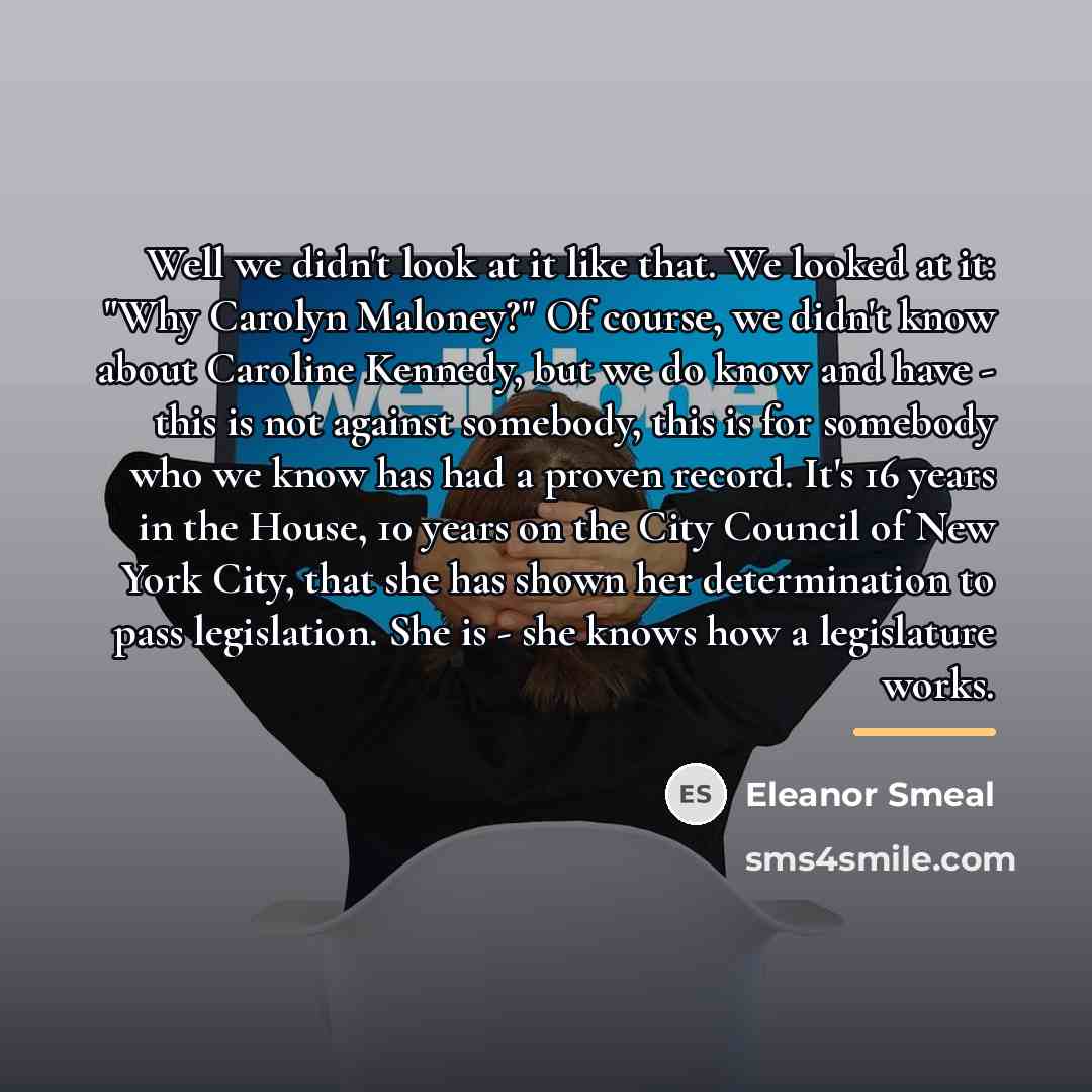 “Well we didn't look at it like that. We looked…” quote by Eleanor Smeal