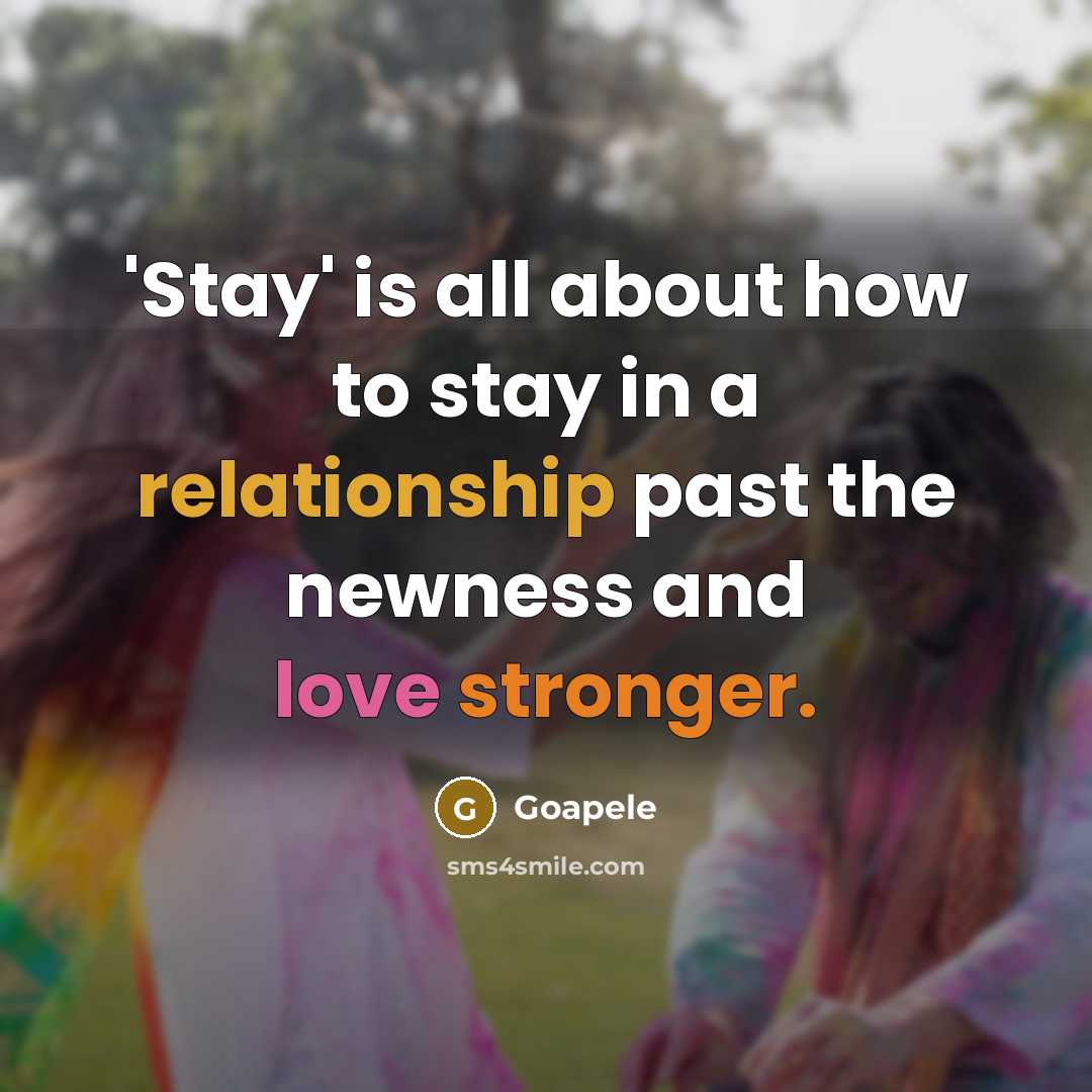 “'Stay' is all about how to stay in a relationship…” quote by Goapele