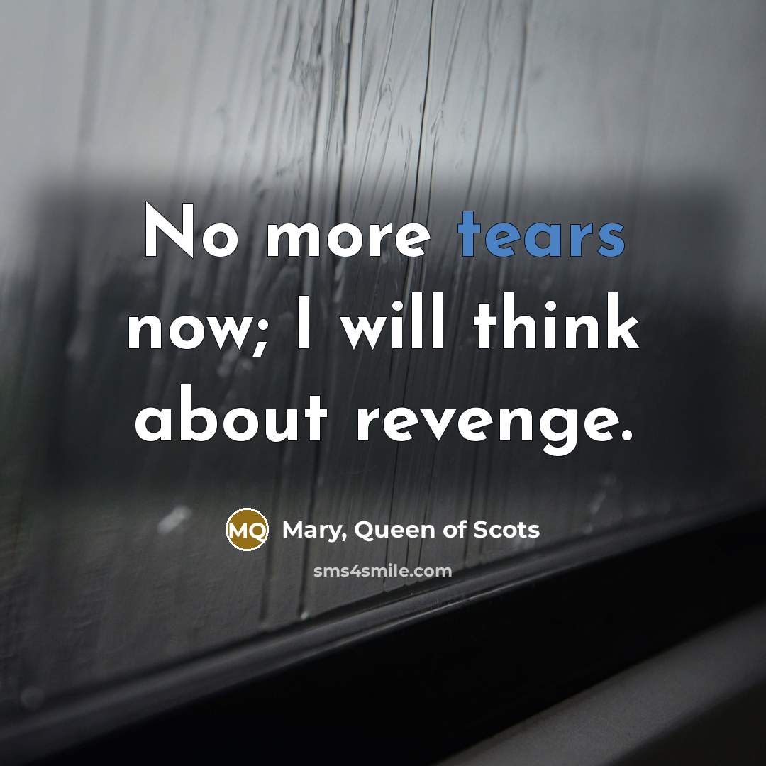 “No more tears now; I will think about revenge.…” quote by Mary, Queen of Scots