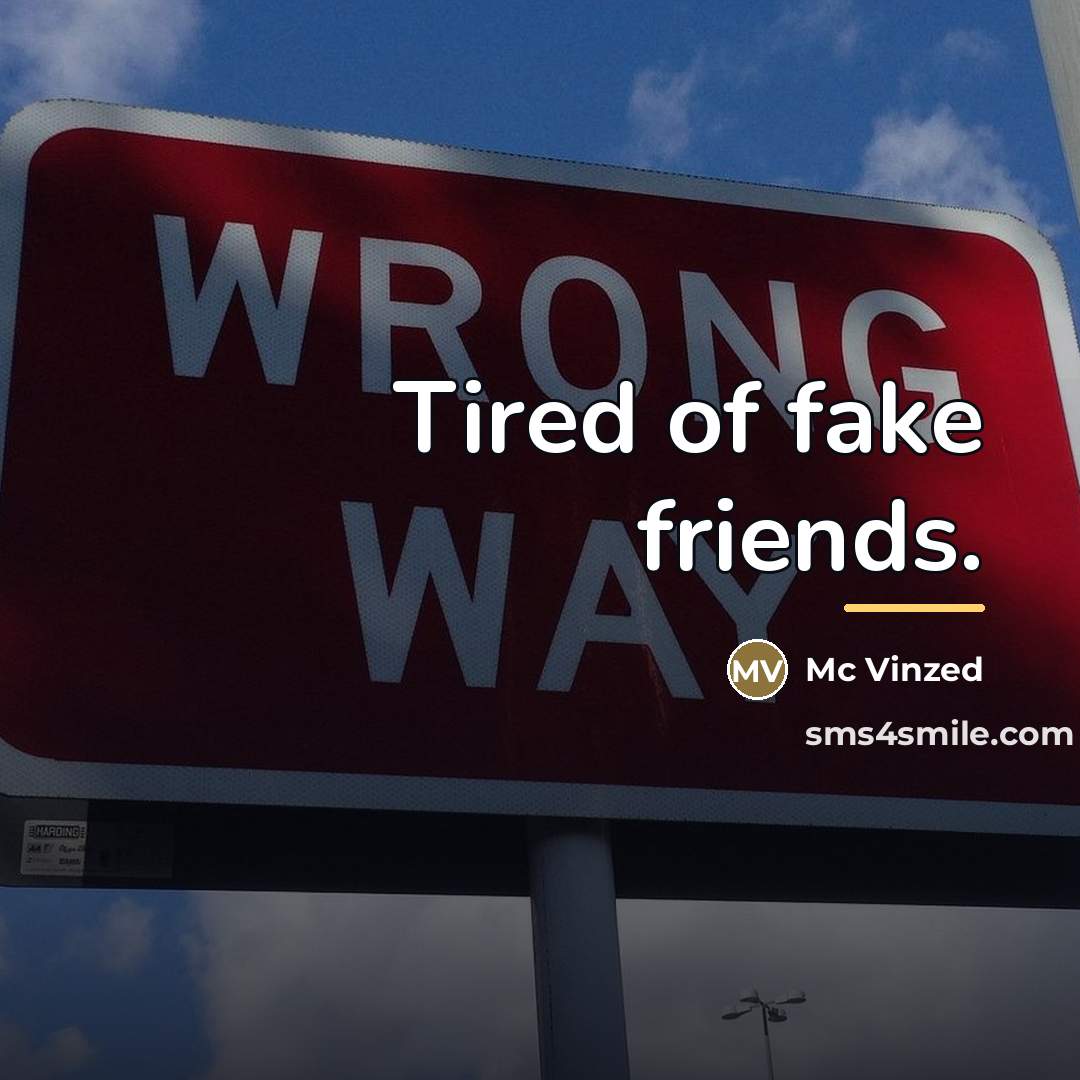 “Tired of fake friends.…” quote by Mc Vinzed
