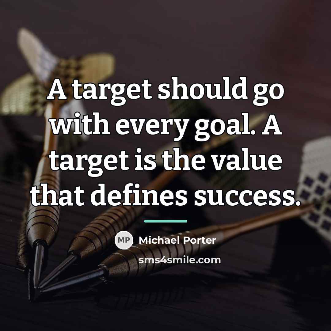 “A target should go with every goal. A target is…” quote by Michael Porter