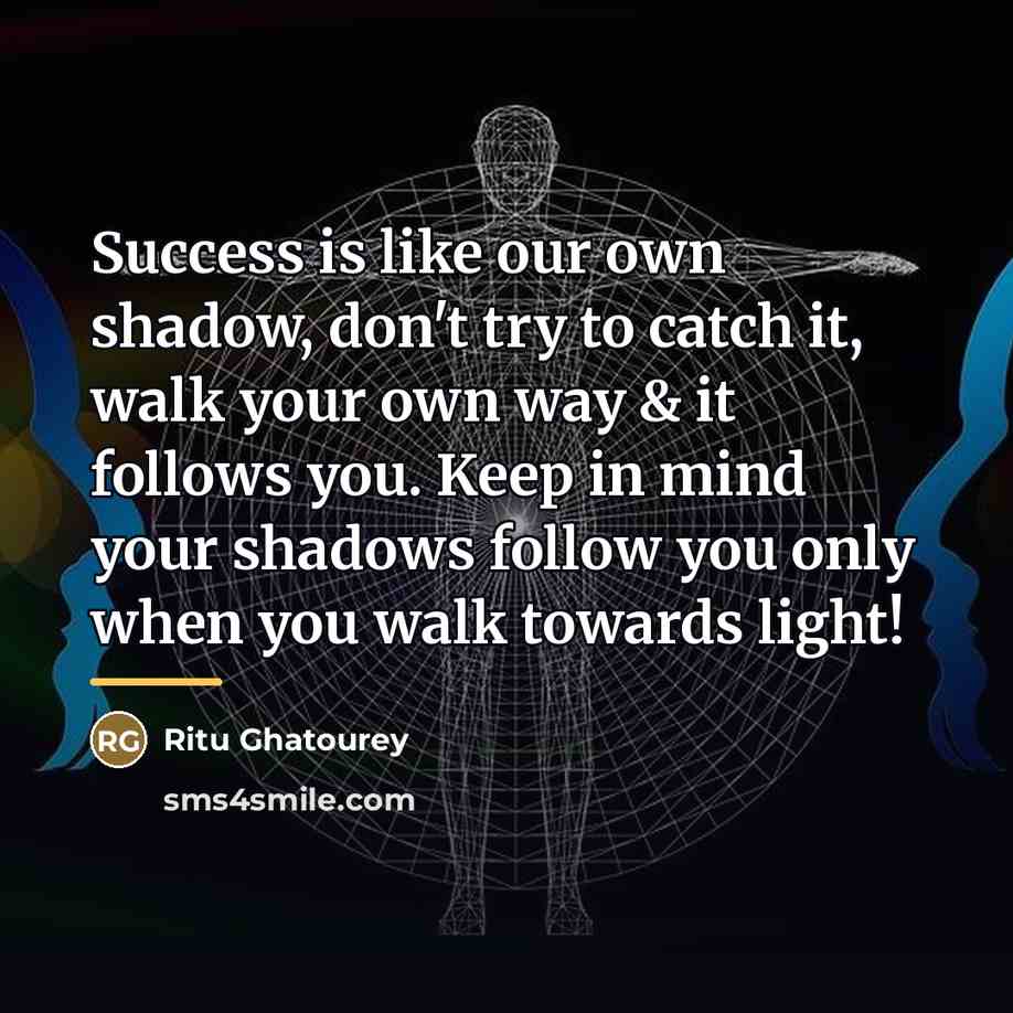 “Success is like our own shadow, don't try to catch…” quote by Ritu Ghatourey