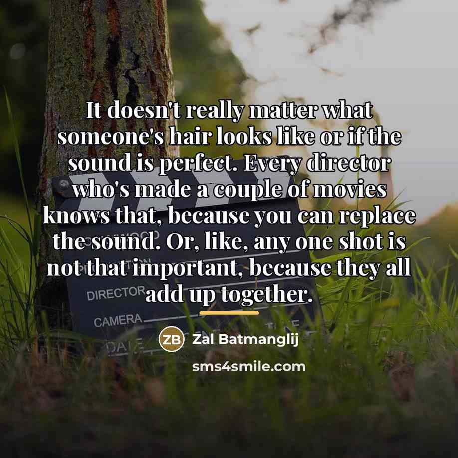 “It doesn't really matter what someone's hair looks like or…” quote by Zal Batmanglij