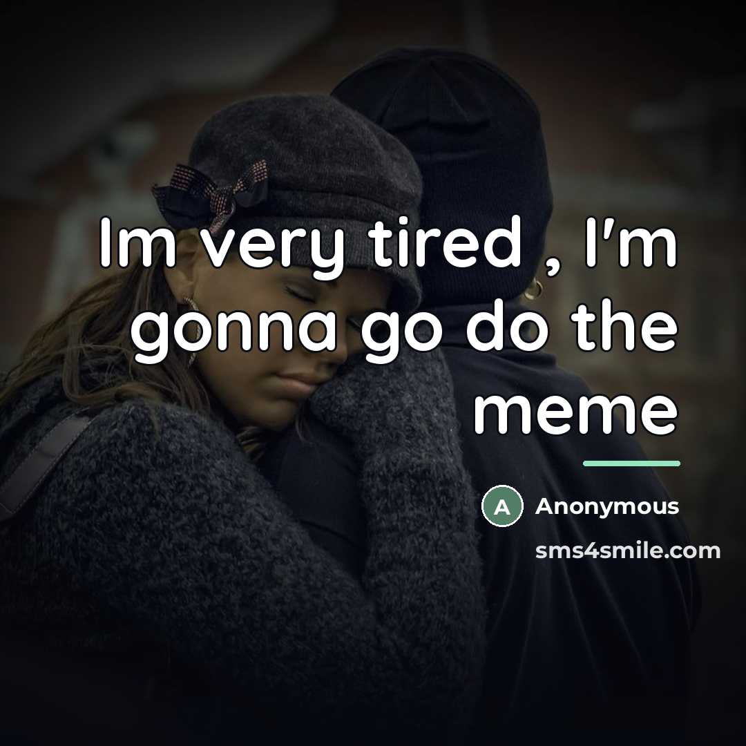 “Im very tired , I'm gonna go do the meme…” quote by Anonymous