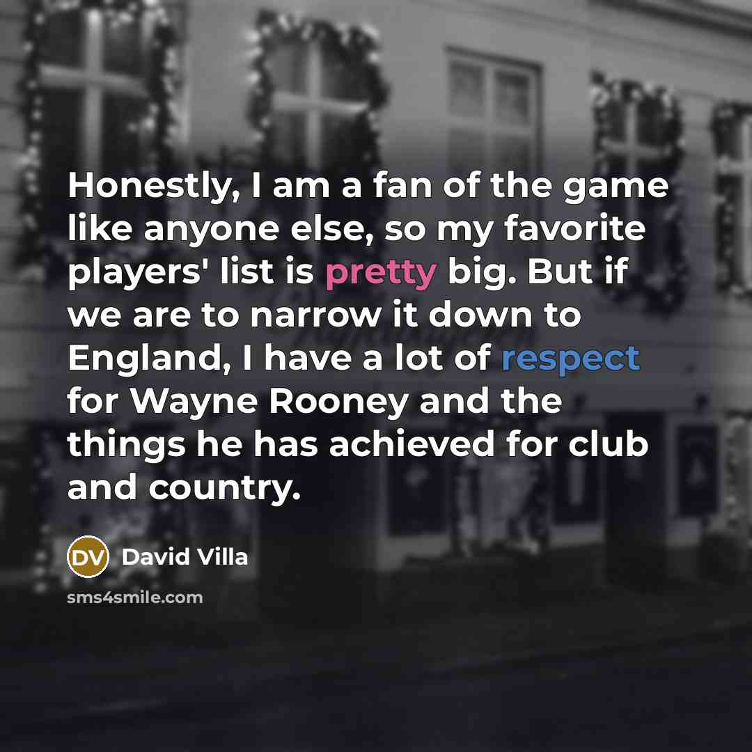 “Honestly, I am a fan of the game like anyone…” quote by David Villa