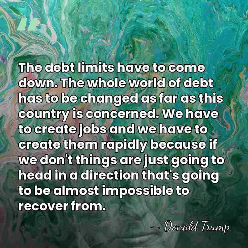The debt limits have to come down. The whole world of debt&hellip; - Donald Trump
