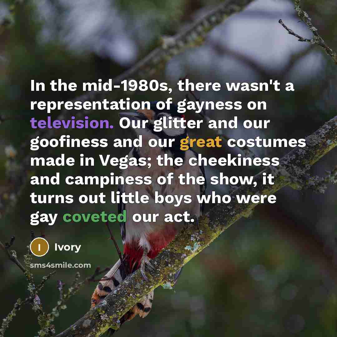 “In the mid-1980s, there wasn't a representation of gayness on…” quote by Ivory