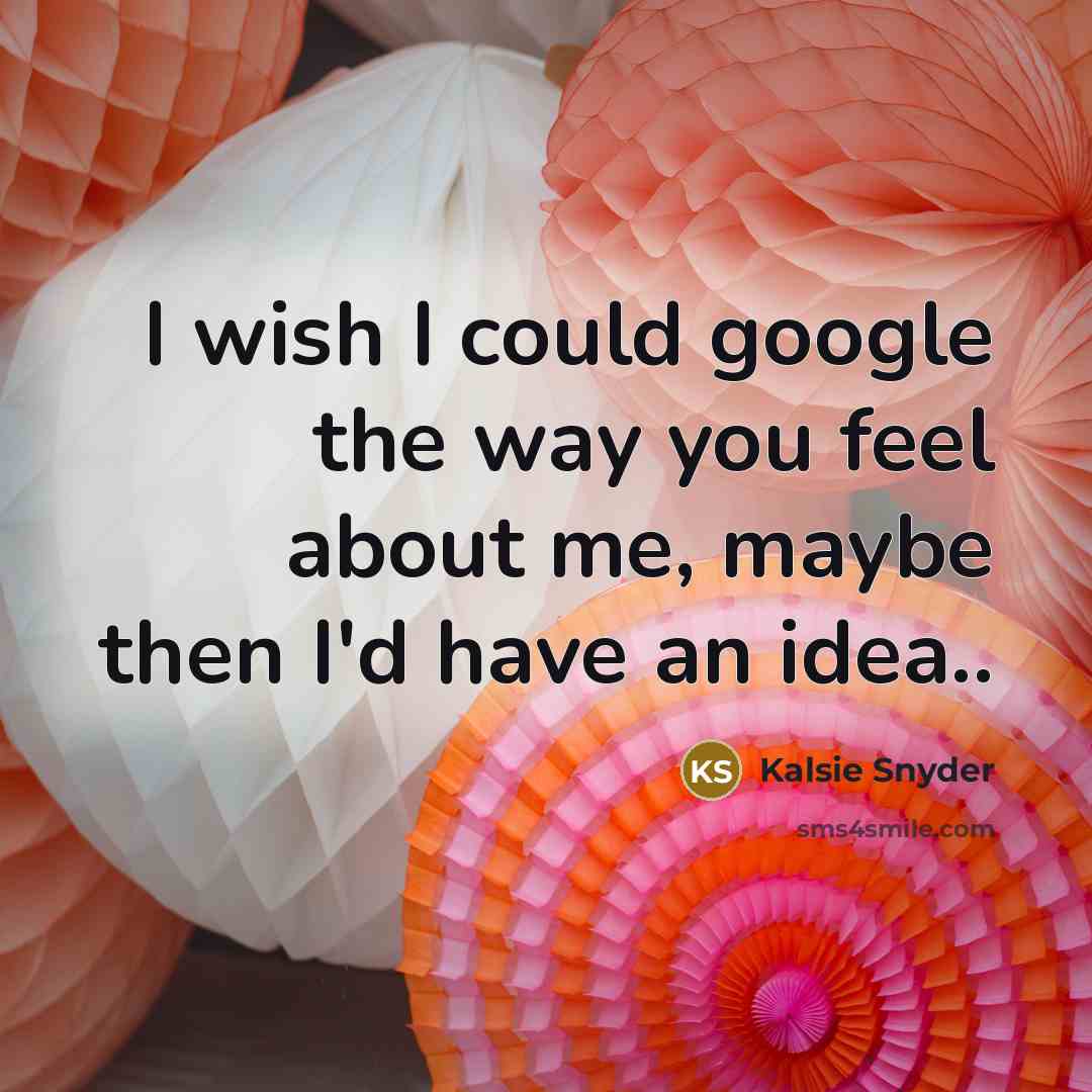 “I wish I could google the way you feel about…” quote by Kalsie Snyder