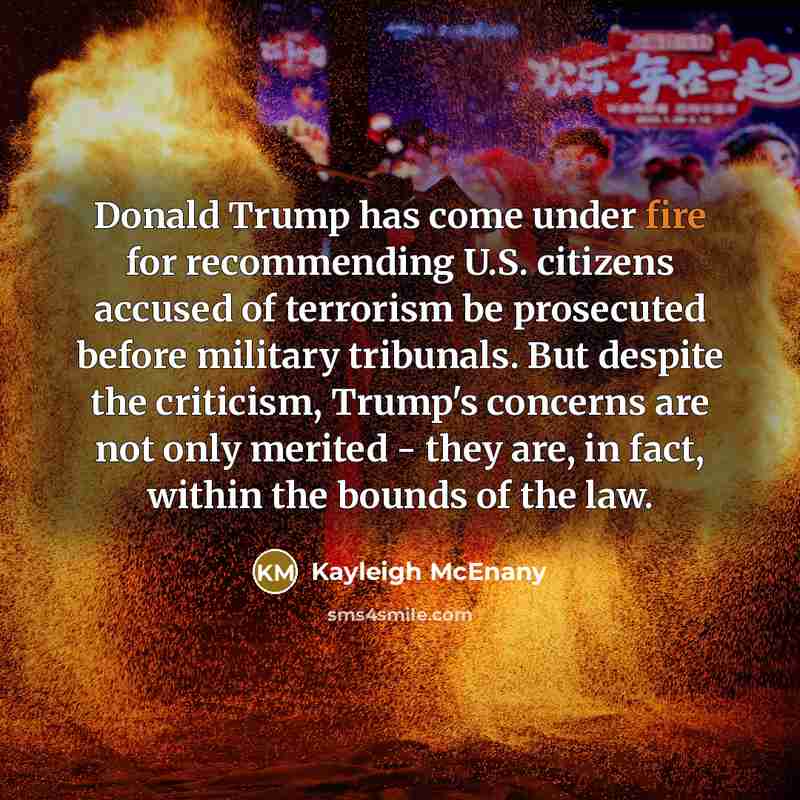 “Donald Trump has come under fire for recommending U.S. citizens…” quote by Kayleigh McEnany