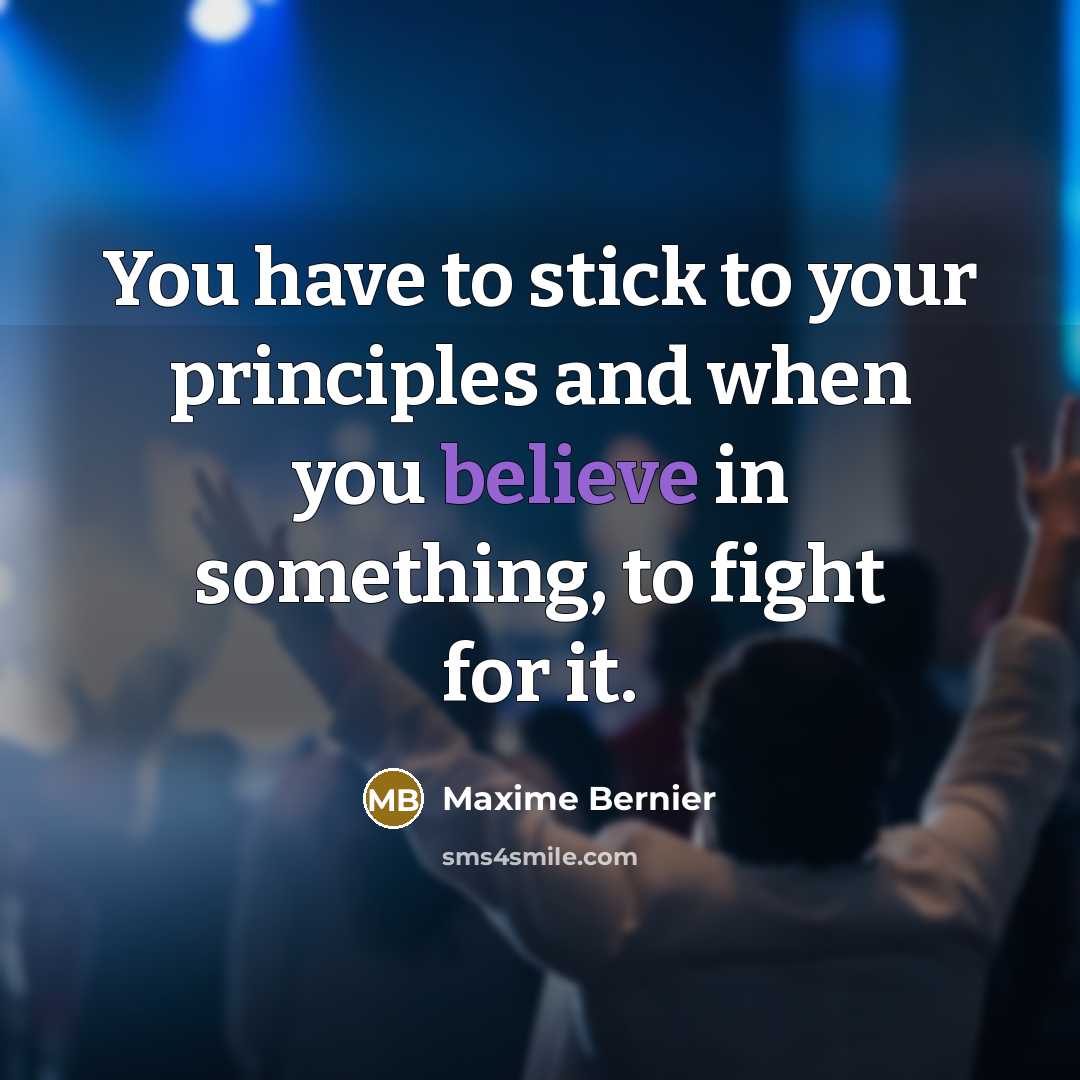 “You have to stick to your principles and when you…” quote by Maxime Bernier