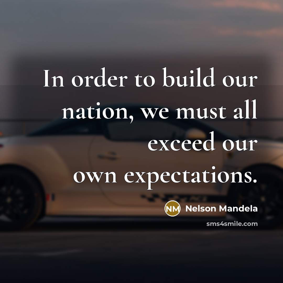 “In order to build our nation, we must all exceed…” quote by Nelson Mandela
