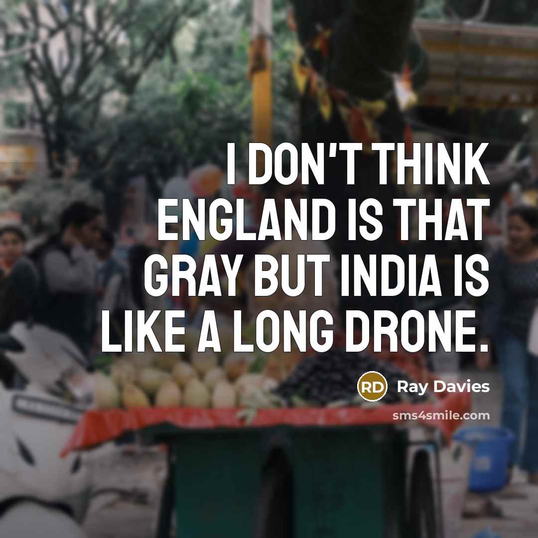 “I don't think England is that gray but India is…” quote by Ray Davies