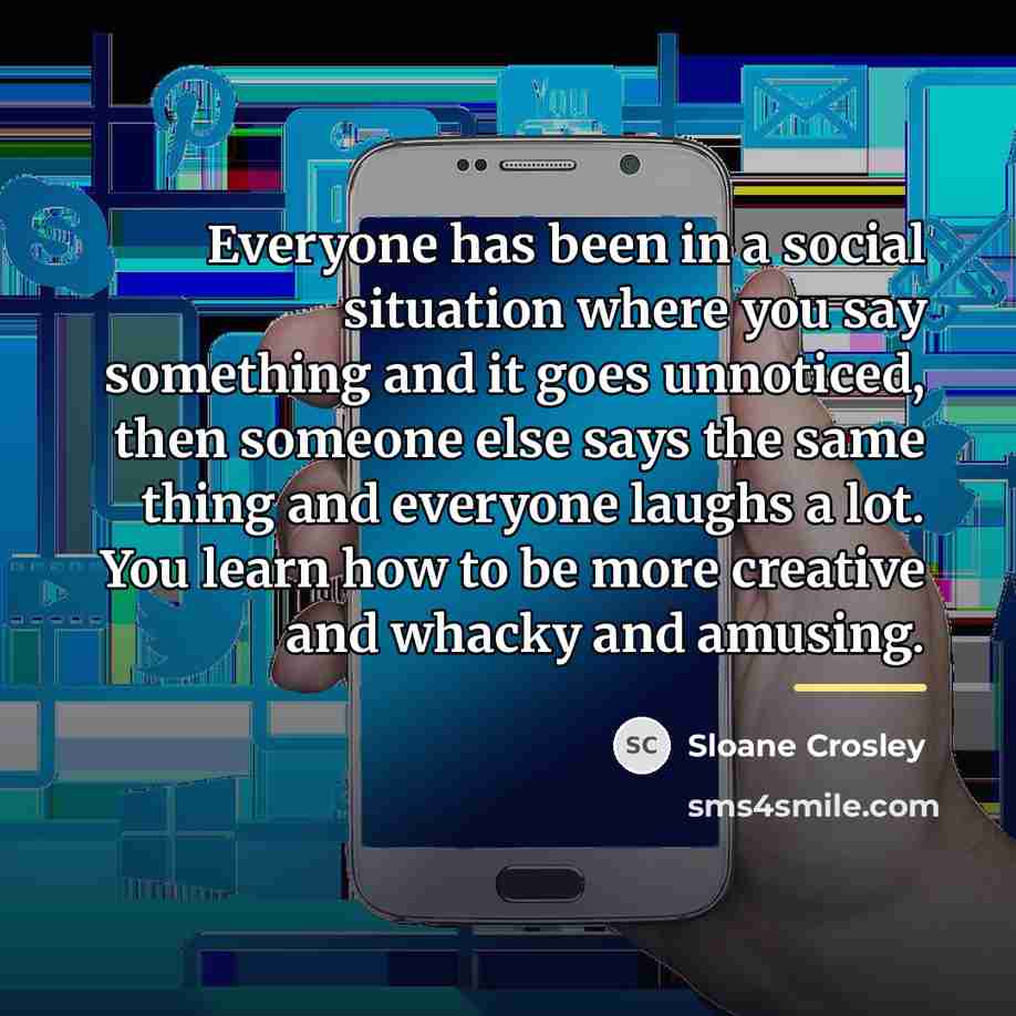 “Everyone has been in a social situation where you say…” quote by Sloane Crosley
