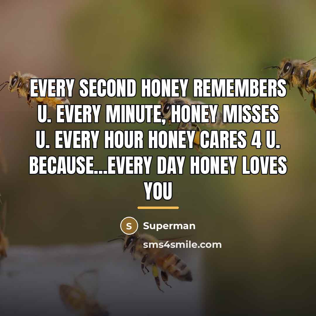 “Every second honey remembers u. Every minute, Honey misses u.…” quote by Superman