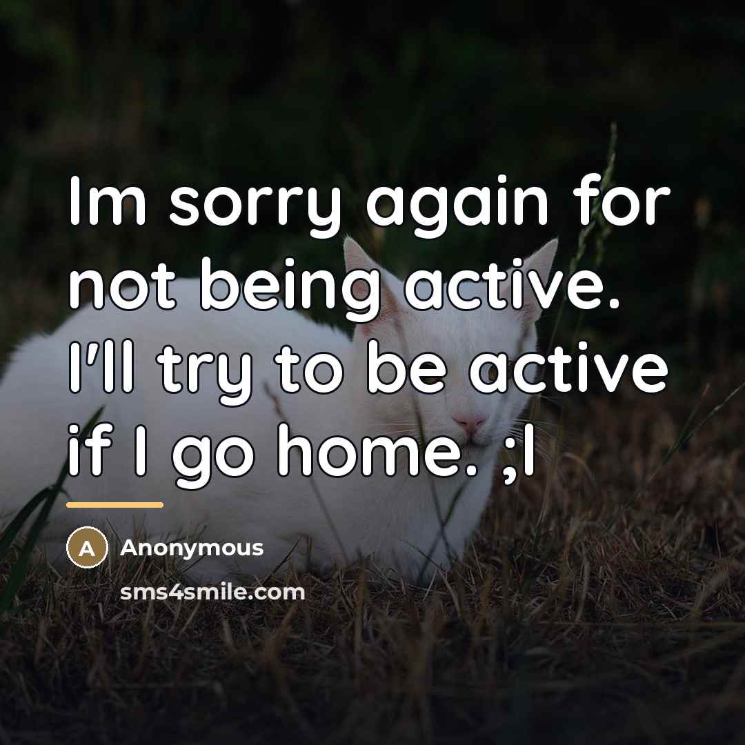 “Im sorry again for not being active. I'll try to…” quote by Anonymous