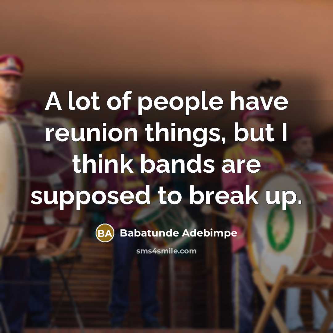 “A lot of people have reunion things, but I think…” quote by Babatunde Adebimpe