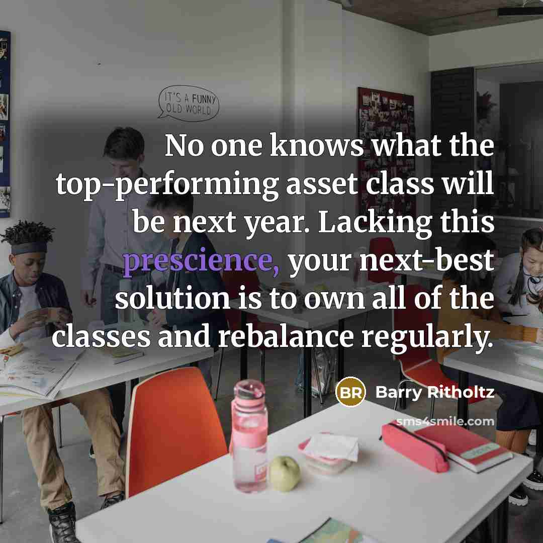 “No one knows what the top-performing asset class will be…” quote by Barry Ritholtz