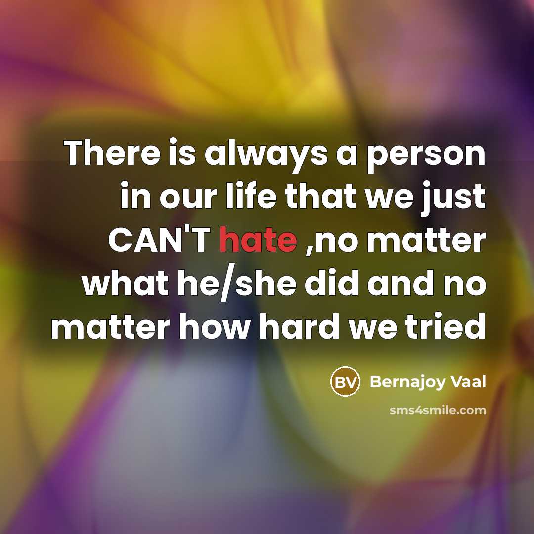 “There is always a person in our life that we…” quote by Bernajoy Vaal