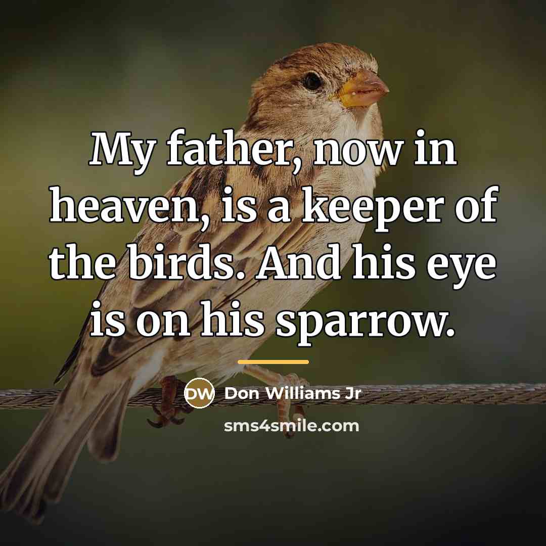 “My father, now in heaven, is a keeper of the…” quote by Don Williams Jr