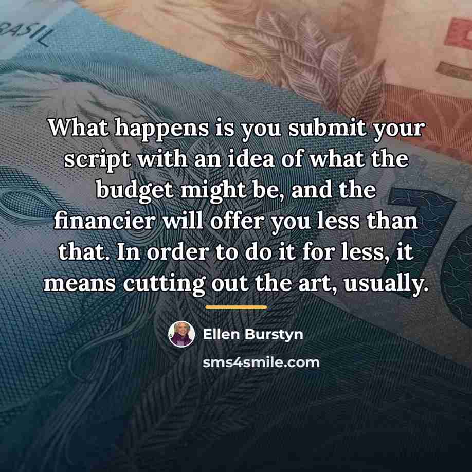 “What happens is you submit your script with an idea…” quote by Ellen Burstyn