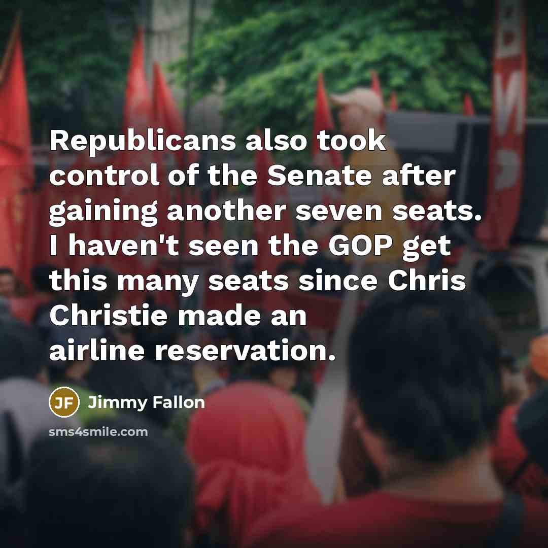 “Republicans also took control of the Senate after gaining another…” quote by Jimmy Fallon