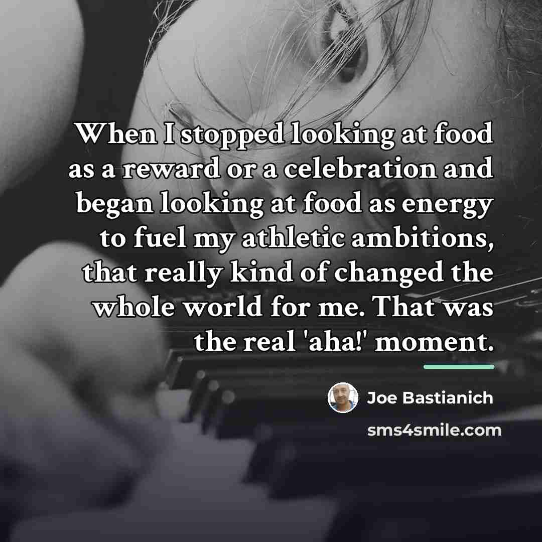 “When I stopped looking at food as a reward or…” quote by Joe Bastianich