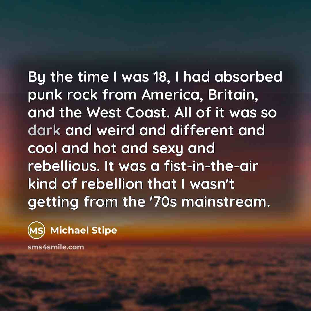 “By the time I was 18, I had absorbed punk…” quote by Michael Stipe