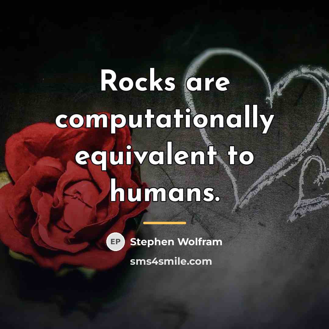 “Rocks are computationally equivalent to humans.…” quote by Stephen Wolfram