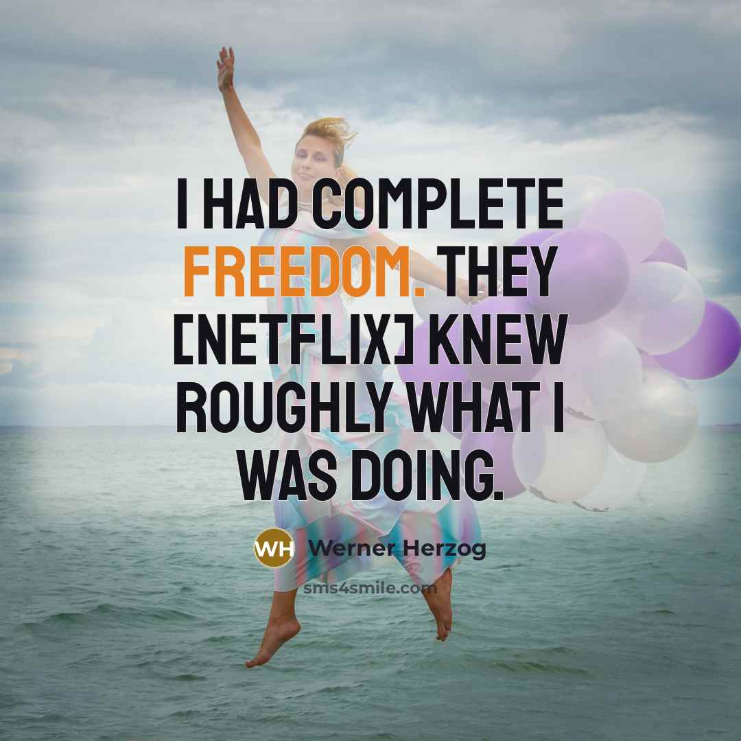 “I had complete freedom. They [Netflix] knew roughly what I…” quote by Werner Herzog
