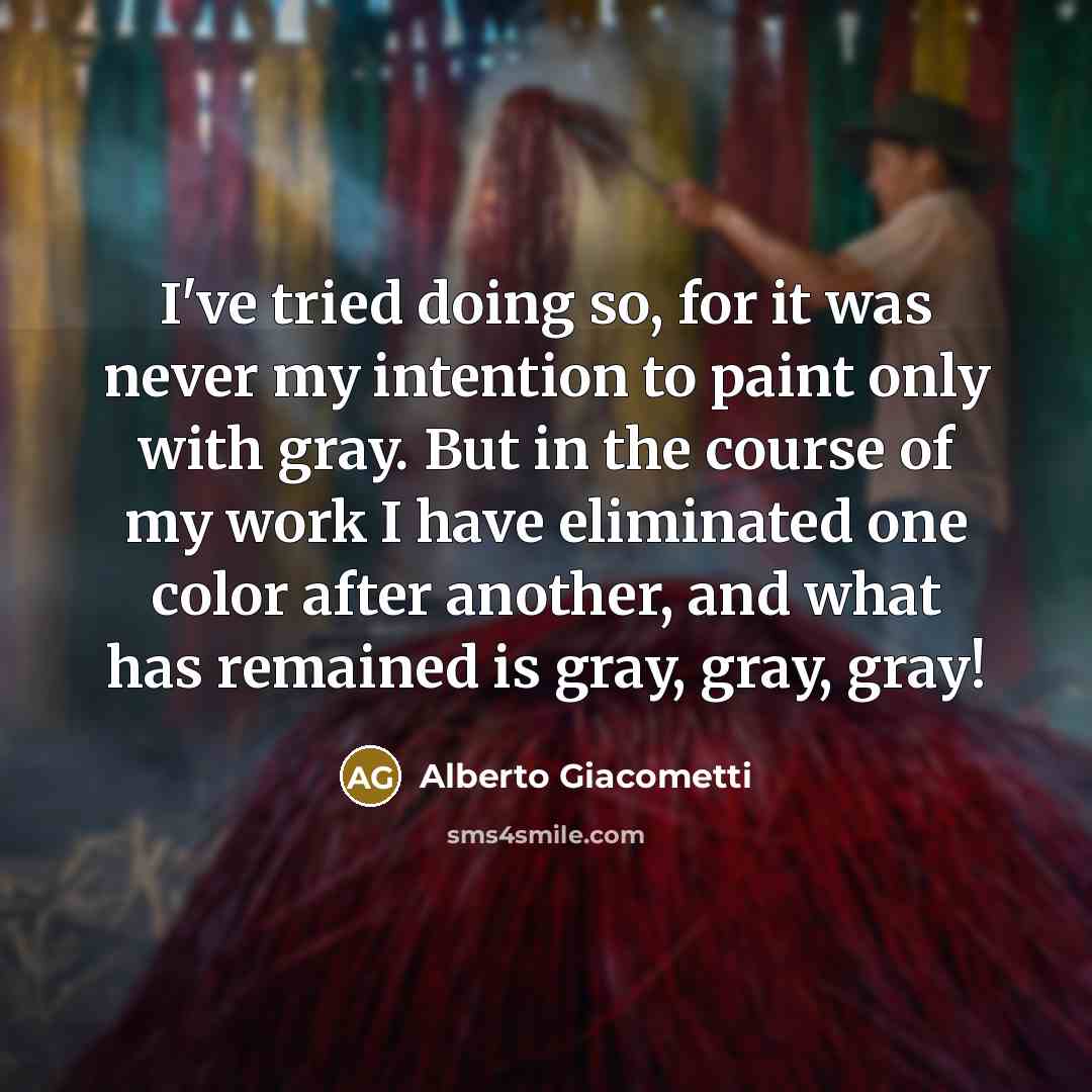 “I've tried doing so, for it was never my intention…” quote by Alberto Giacometti