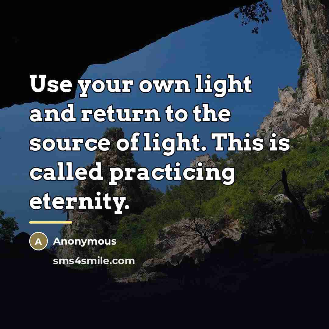 “Use your own light and return to the source of…” quote by Anonymous