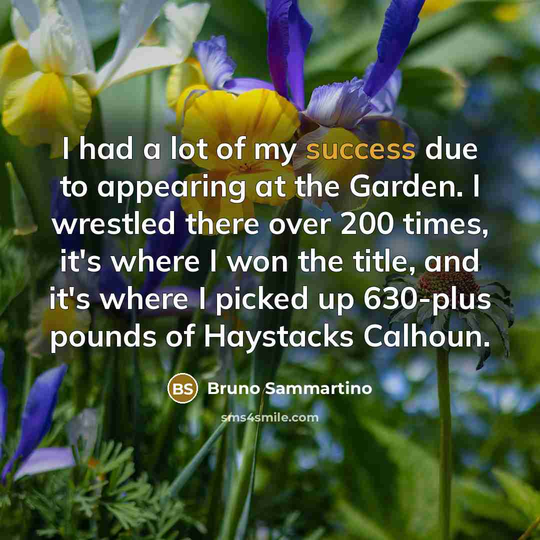 “I had a lot of my success due to appearing…” quote by Bruno Sammartino