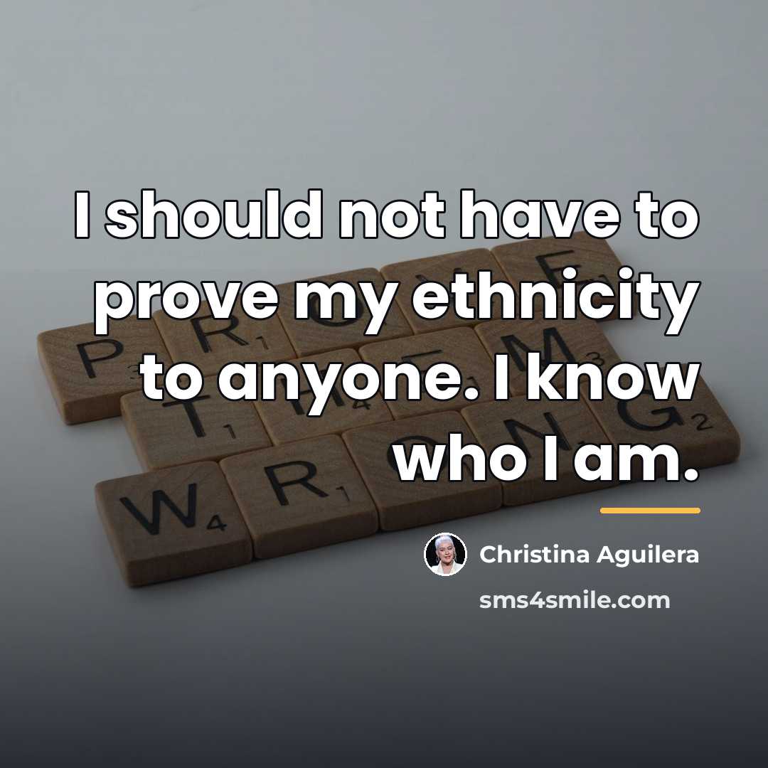 “I should not have to prove my ethnicity to anyone.…” quote by Christina Aguilera