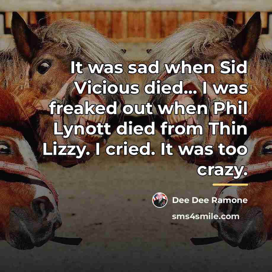 “It was sad when Sid Vicious died... I was freaked…” quote by Dee Dee Ramone