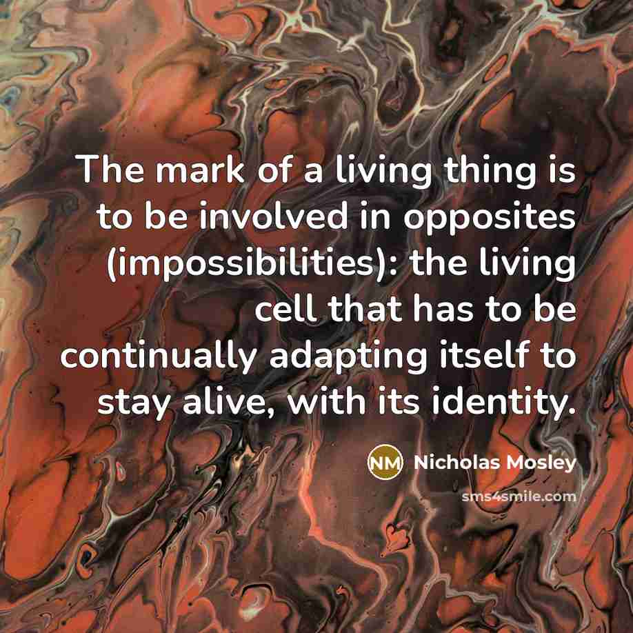 “The mark of a living thing is to be involved…” quote by Nicholas Mosley
